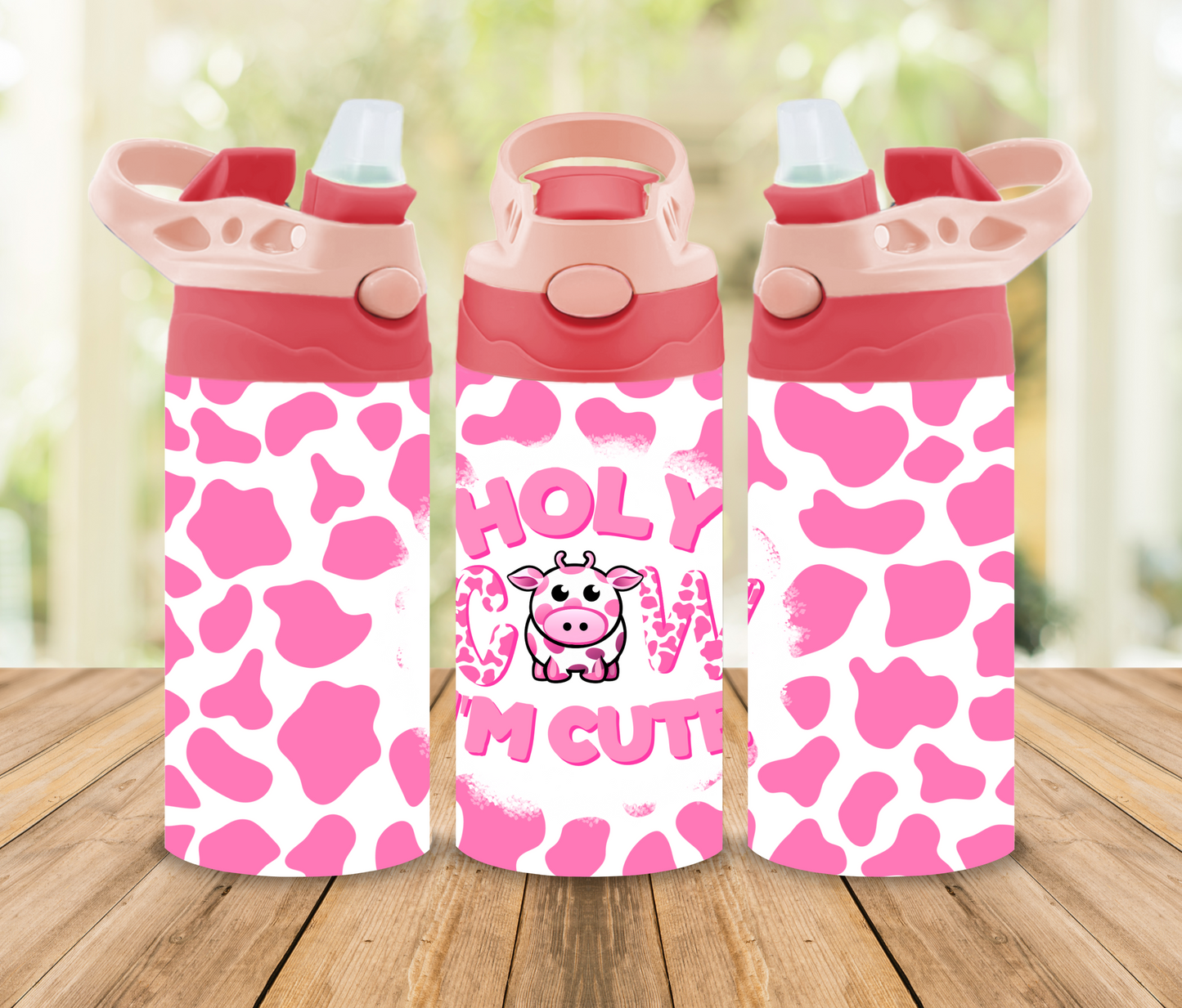 Holy Cow Im Cute Pink 12oz Kids Tumbler