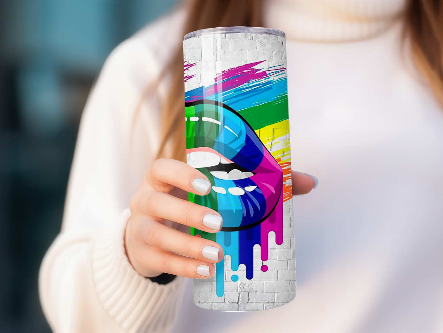 Rainbow Lips & Brick 20oz Tumbler