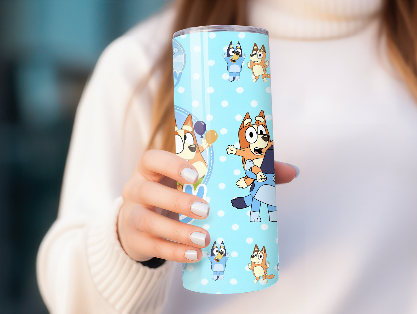 Blue Cartoon Dog 20oz Tumbler