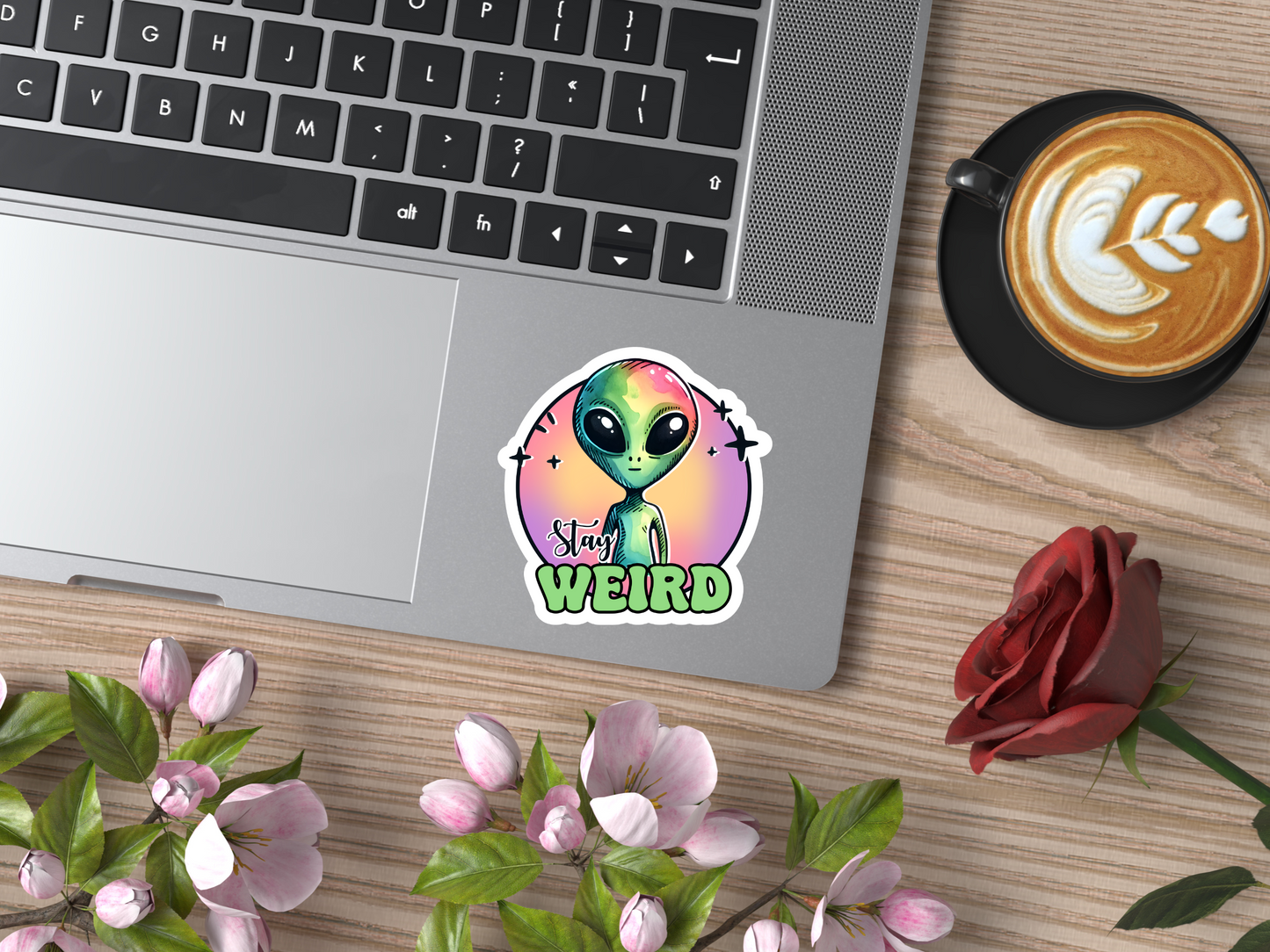 Stay Weird Alien Sticker