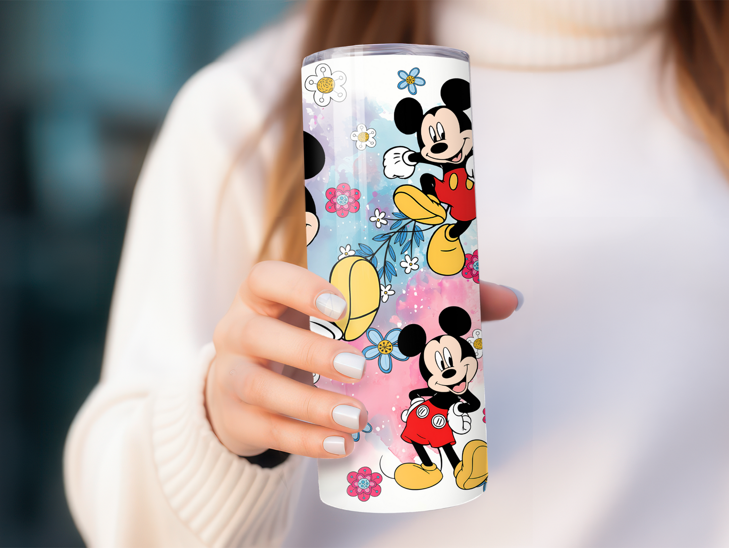 Cartoon Mouse w/Flowers 20oz Tumbler