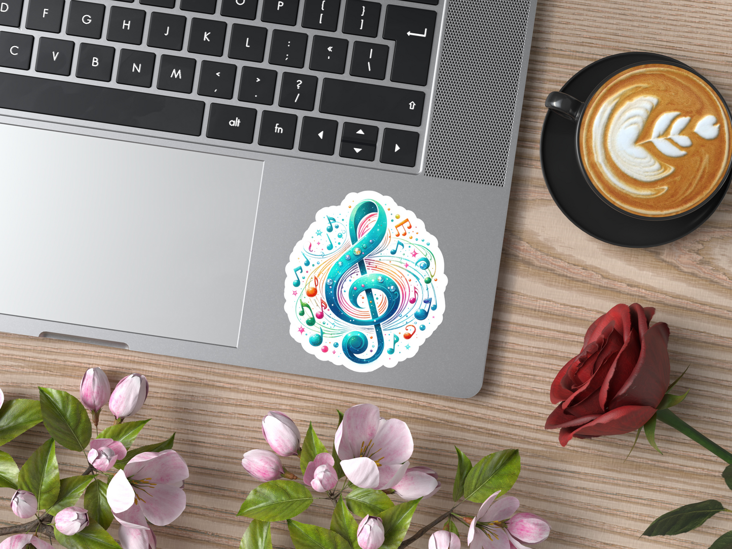 Turquoise Music Notes Sticker