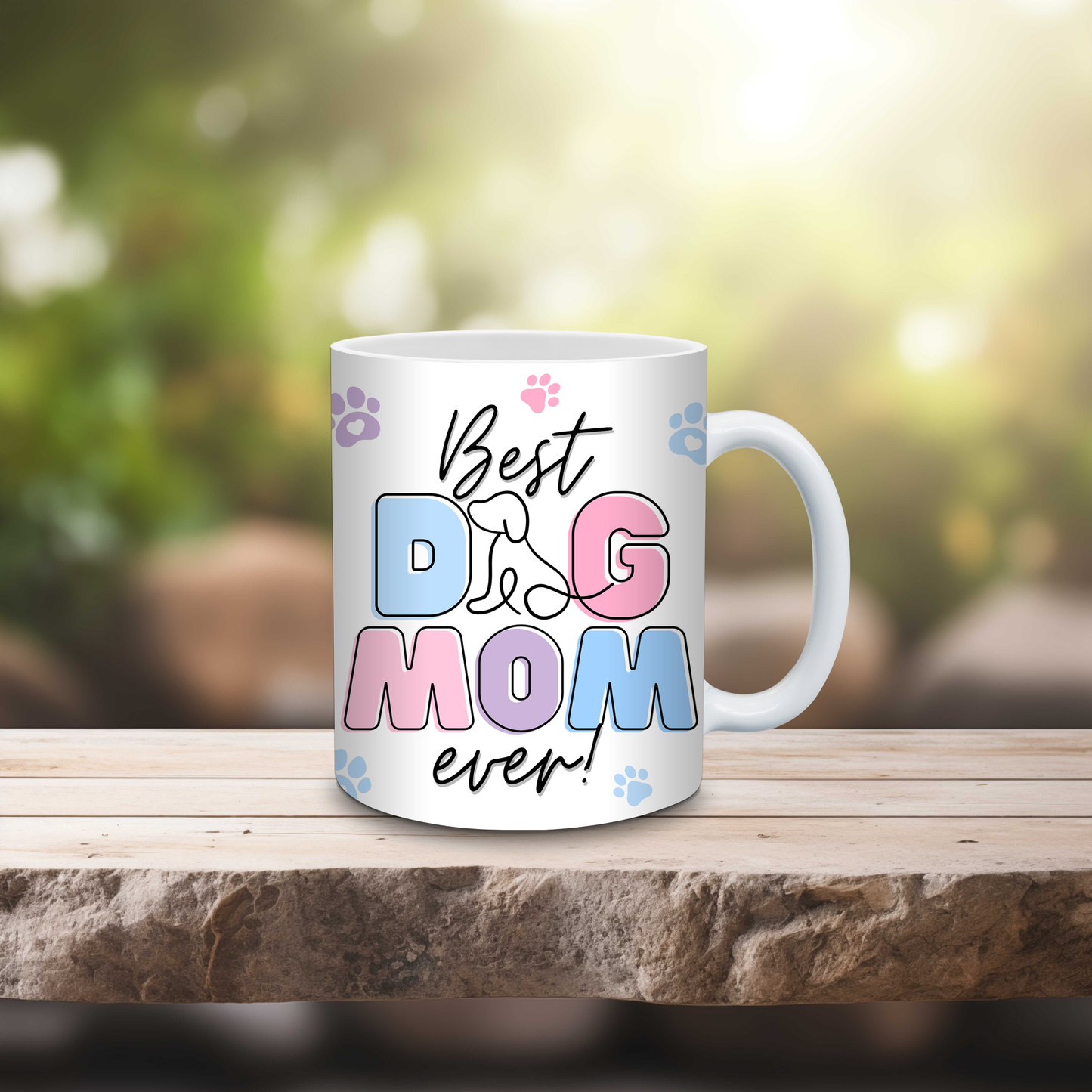 Pastel Best Dog Mom 11oz Mug