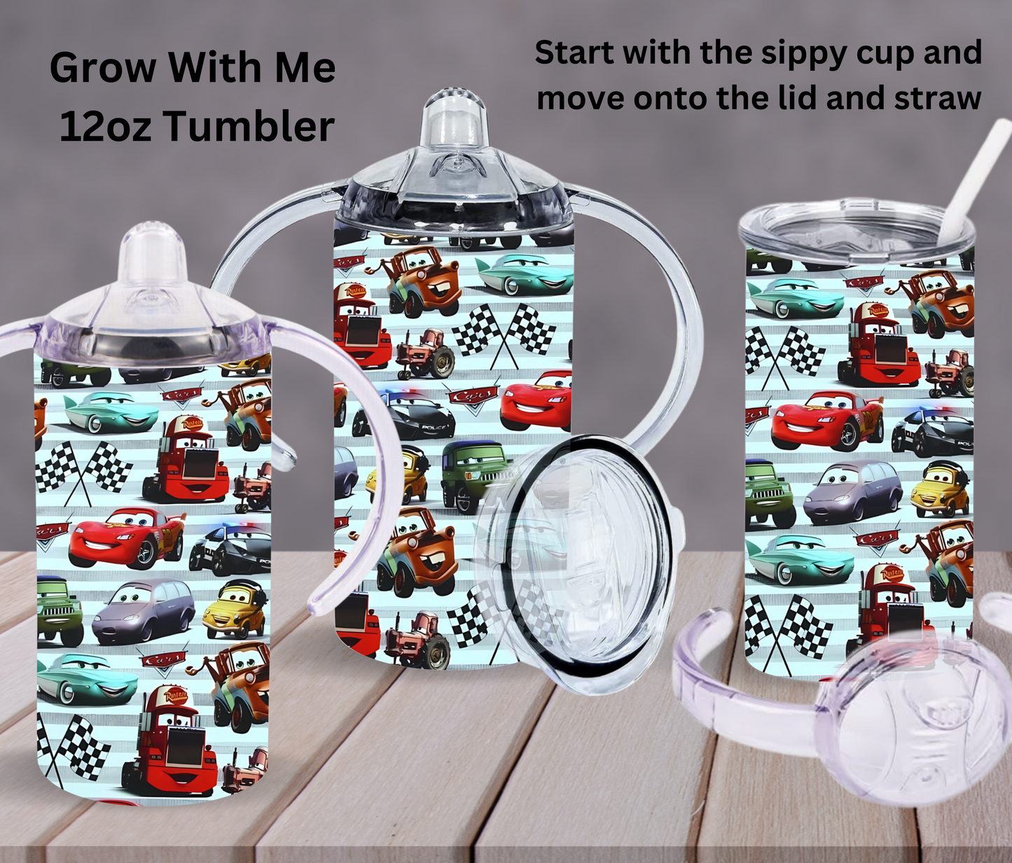 Bunch Of Cars 12oz Sippy Tumbler