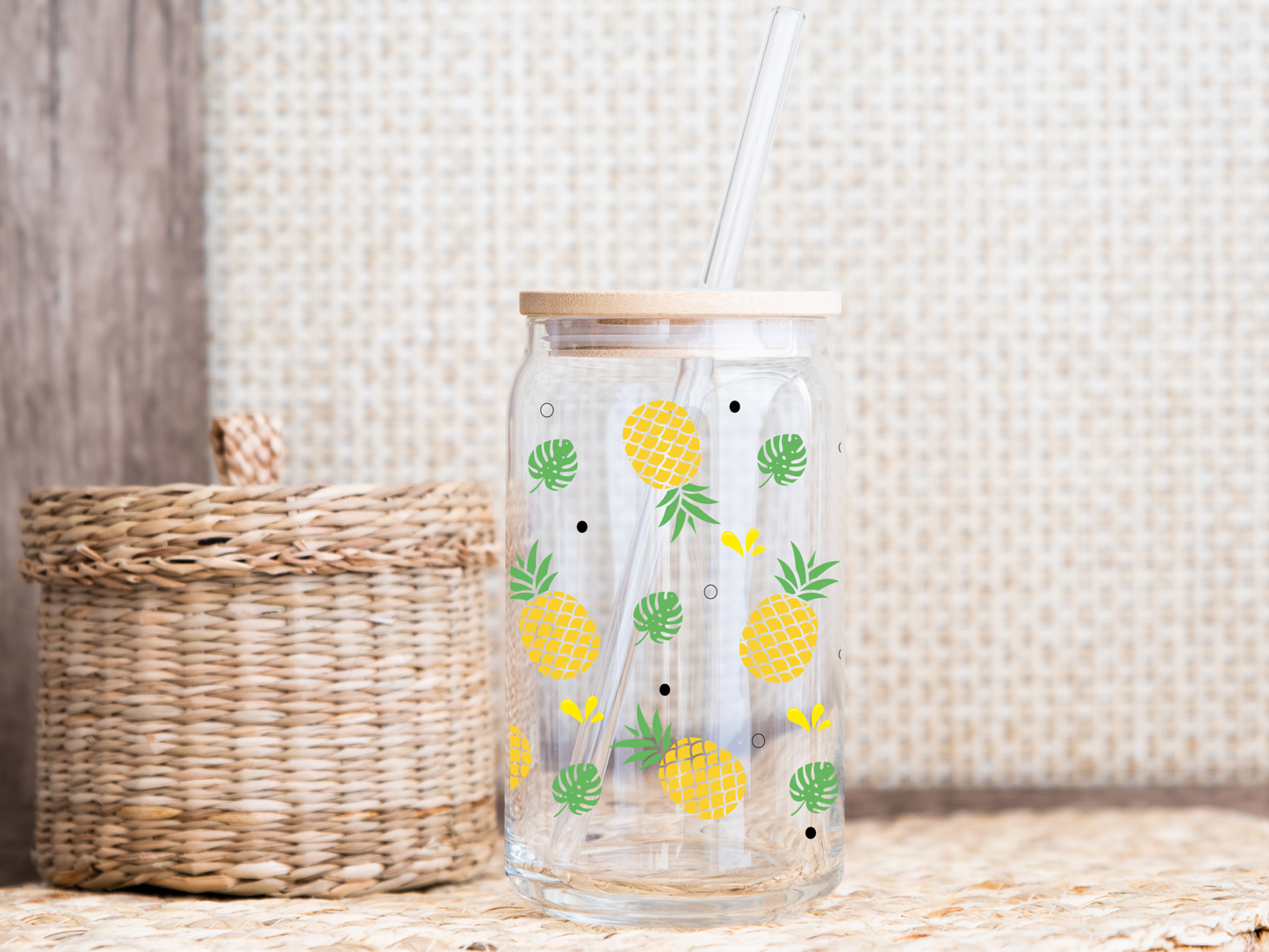 Pineapple 16oz Glass Cup