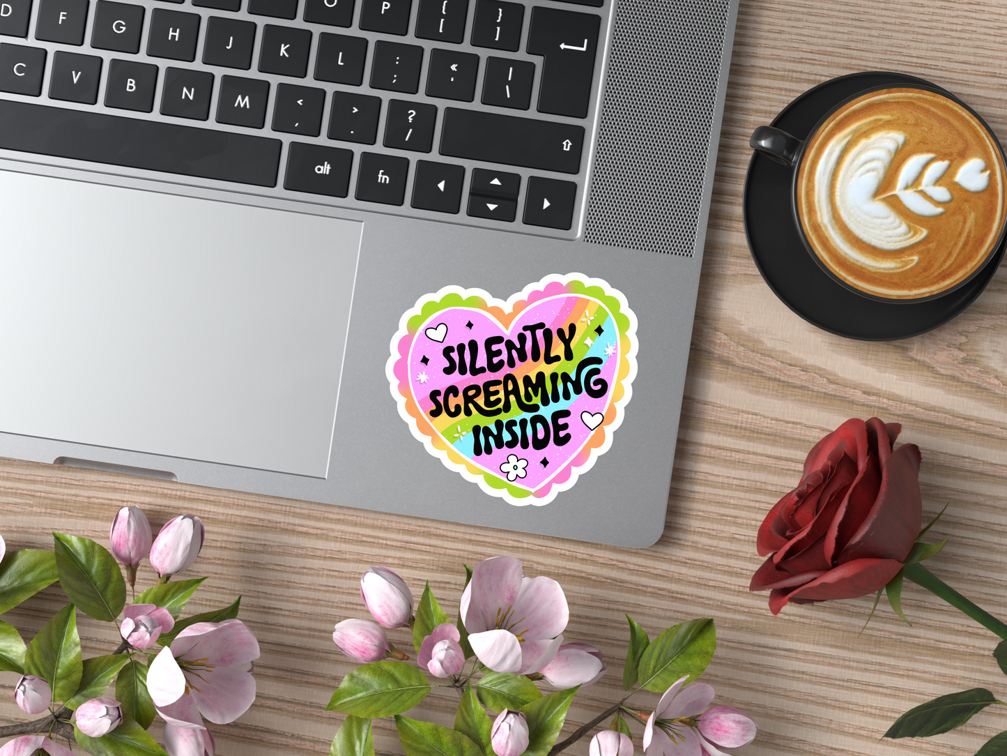 Silently Screaming Inside Heart Sticker