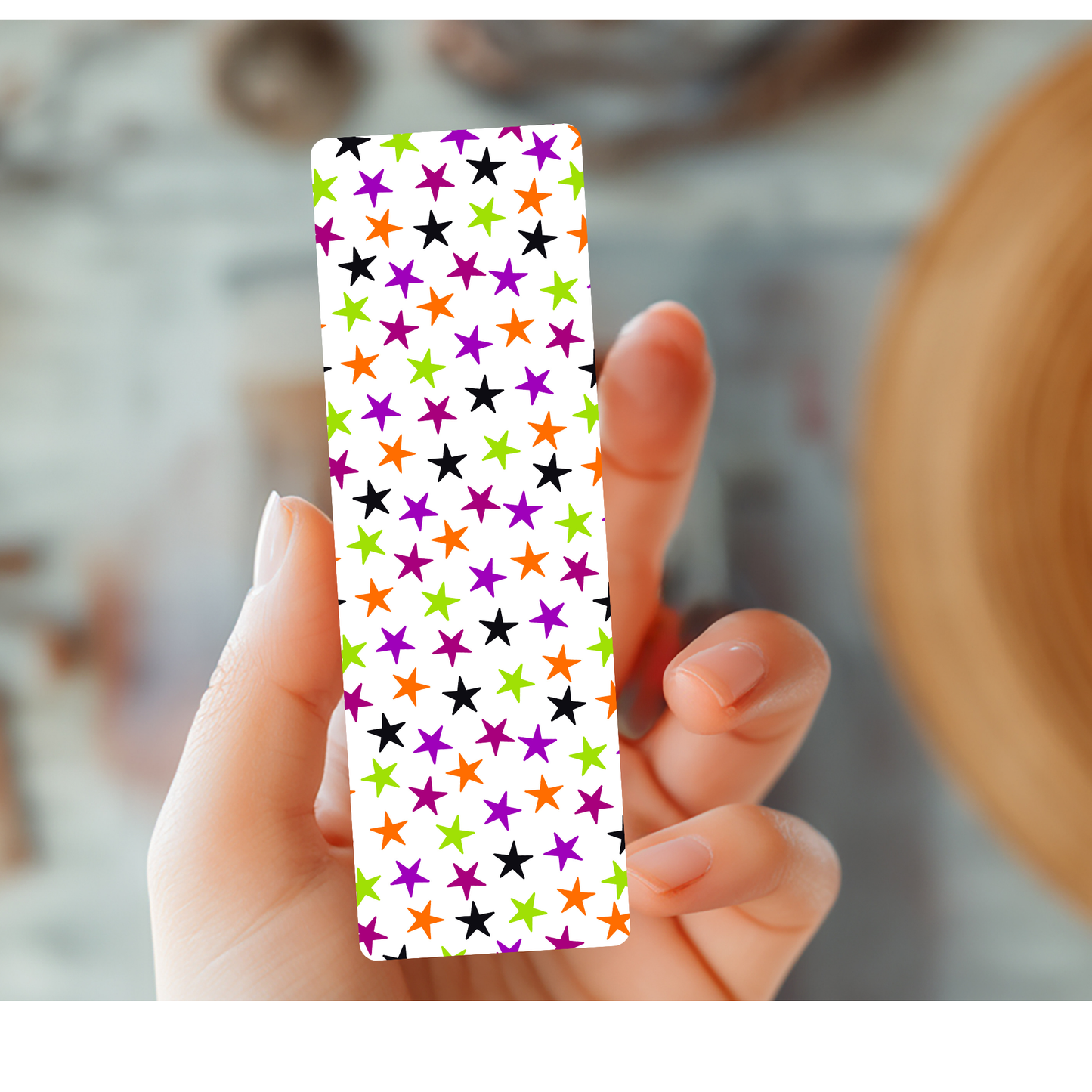 Halloween Stars White Bookmark