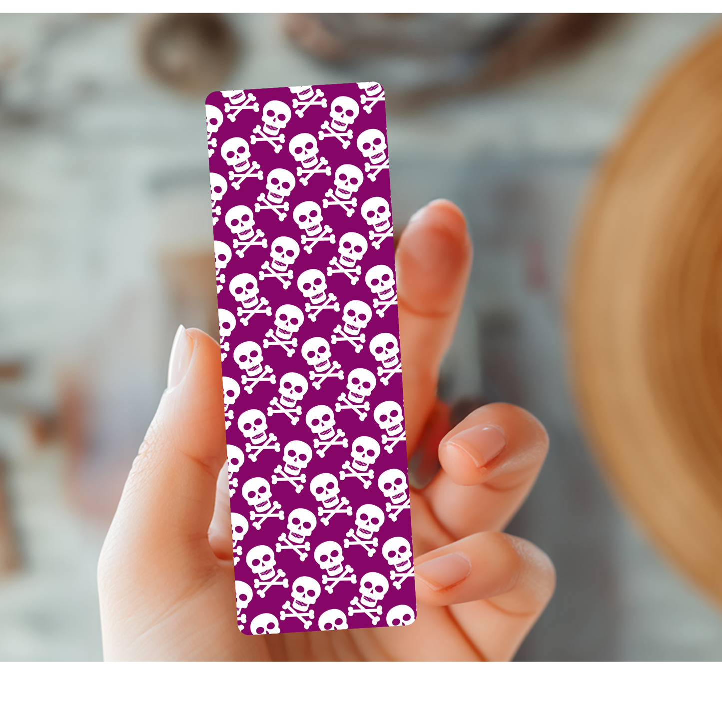 Purple Skull & Crossbones Bookmark