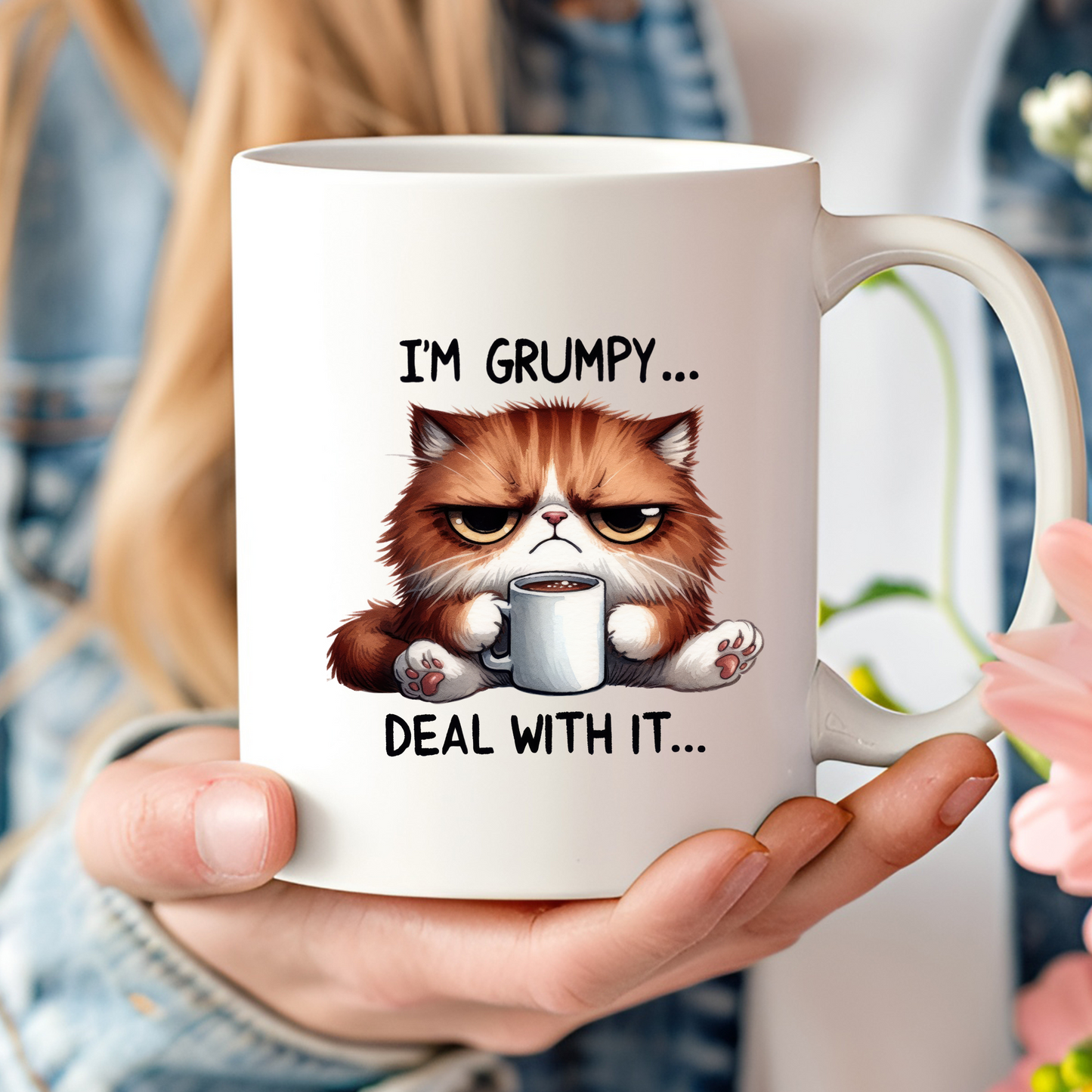 I'm Grumpy Deal With It Cat 11oz Mug