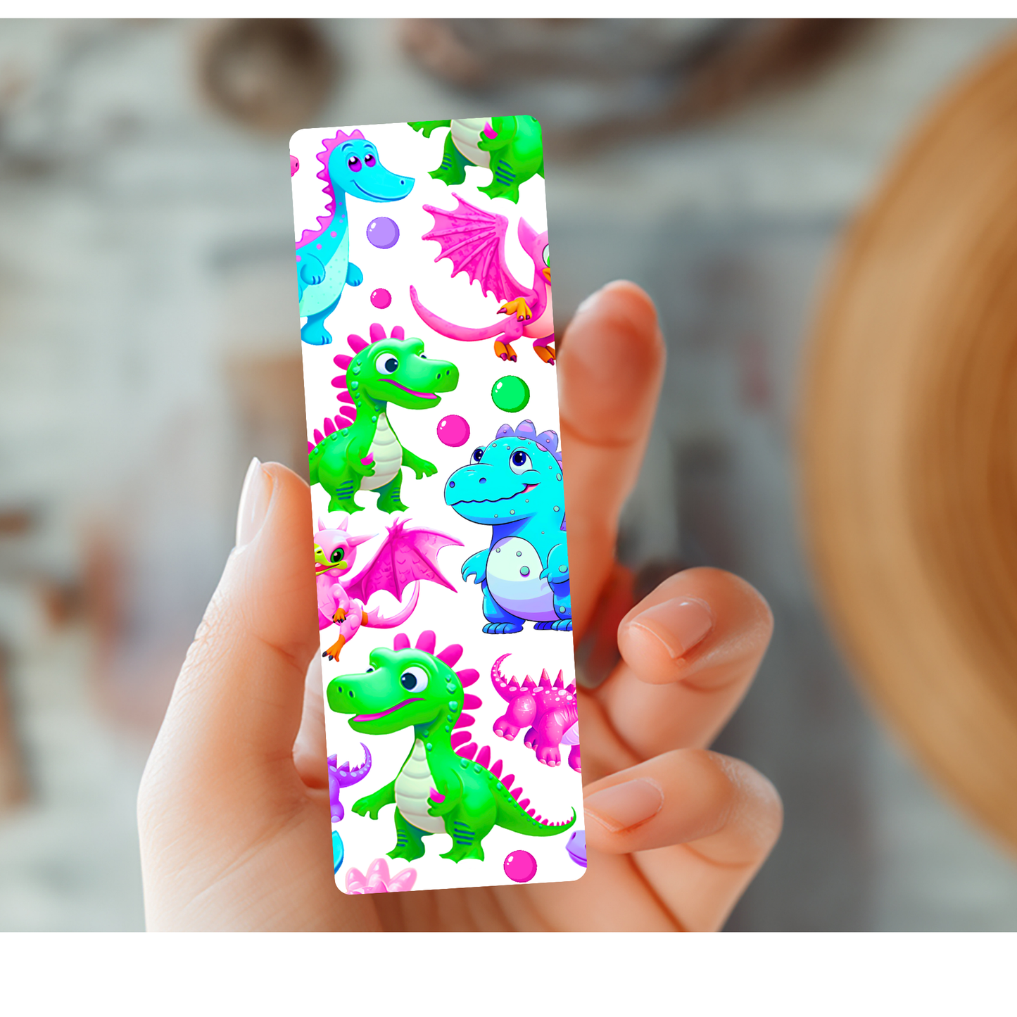 Kids Colorful Dinosaurs Bookmark