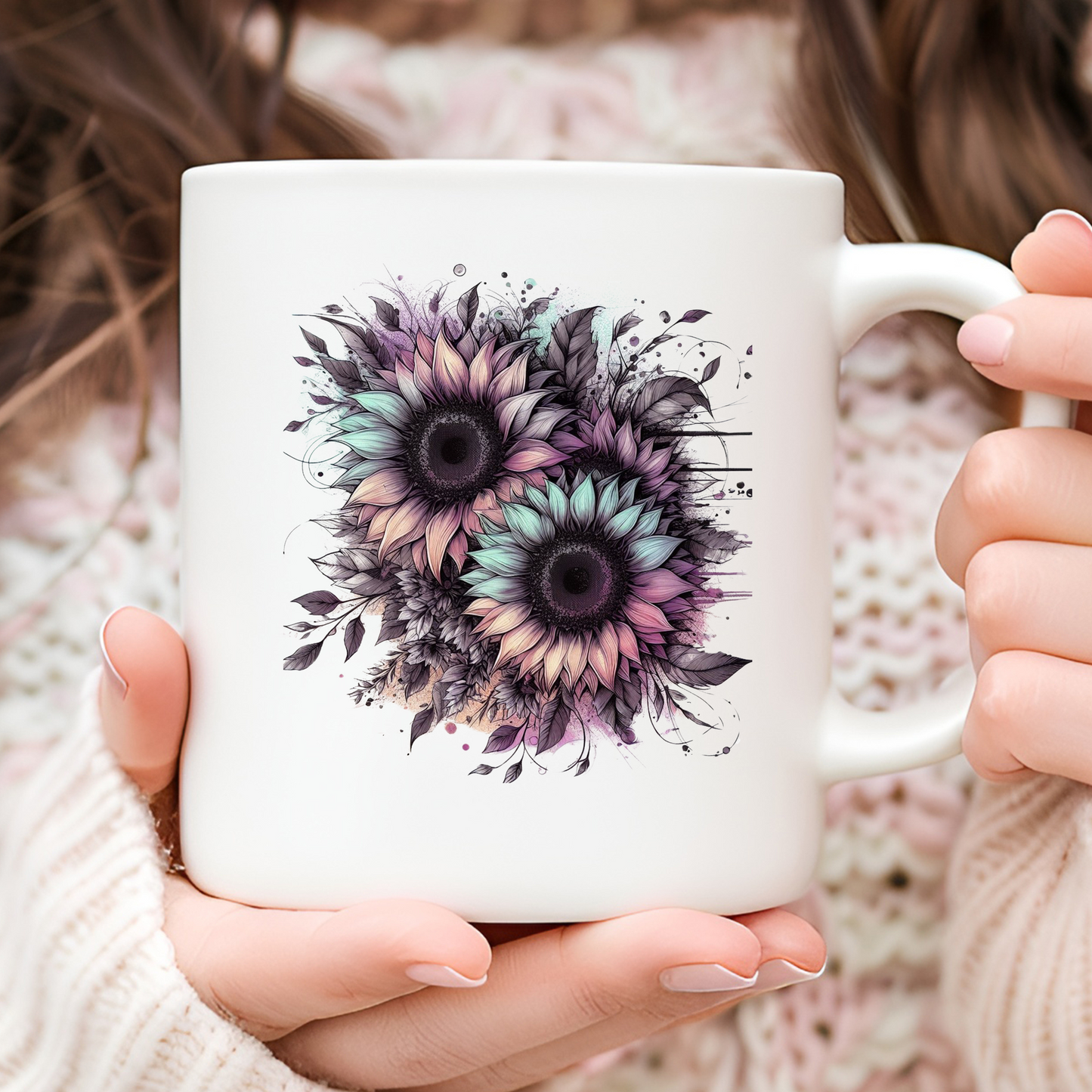 Watercolor Pastel Sunflower 11oz Mug