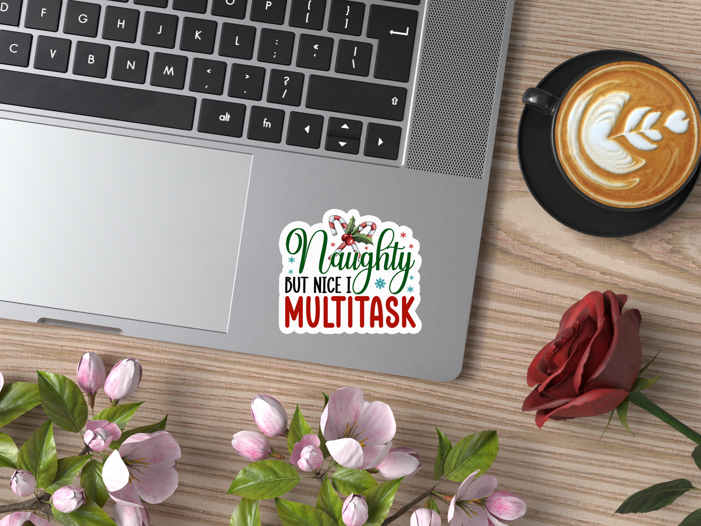 Naughty But Nice I Multitask Sticker