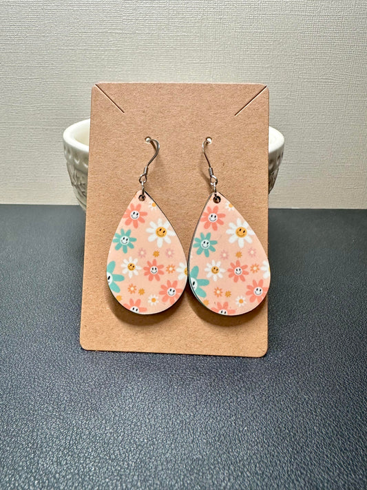 Boho Daisy Teardrop Earrings