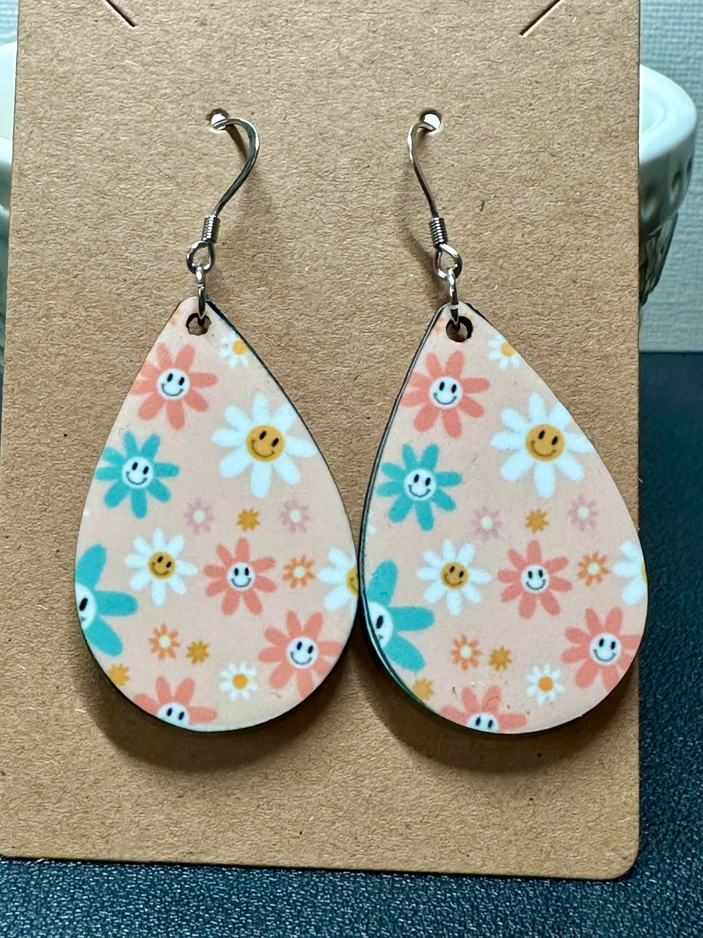 Boho Daisy Teardrop Earrings