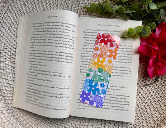 Rainbow Flower Bookmark