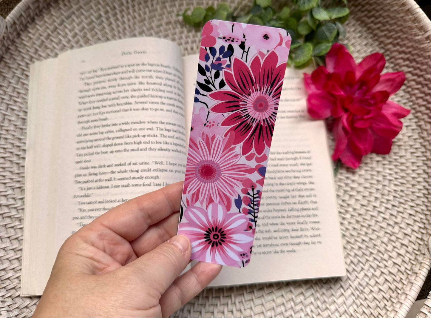 Pink Floral Bookmark