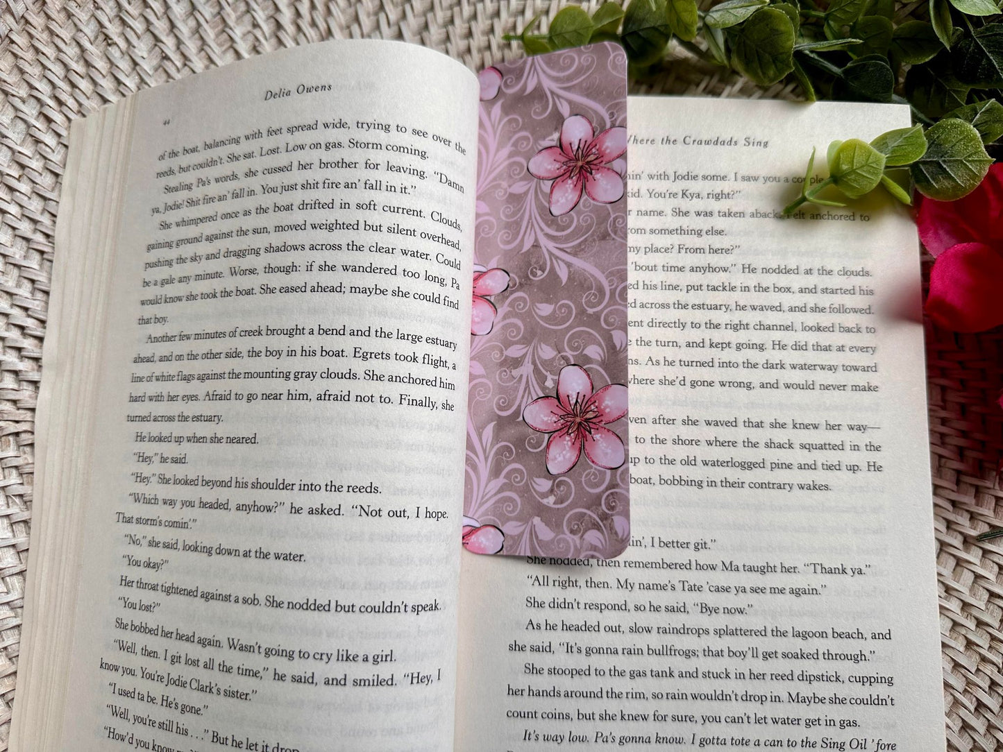 Pink Floral Bookmark