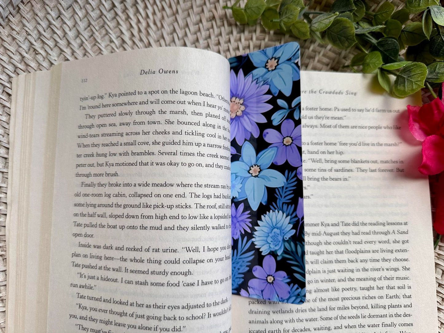 Blue & Purple Floral Bookmark