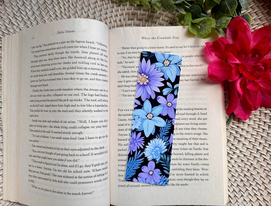 Blue & Purple Floral Bookmark