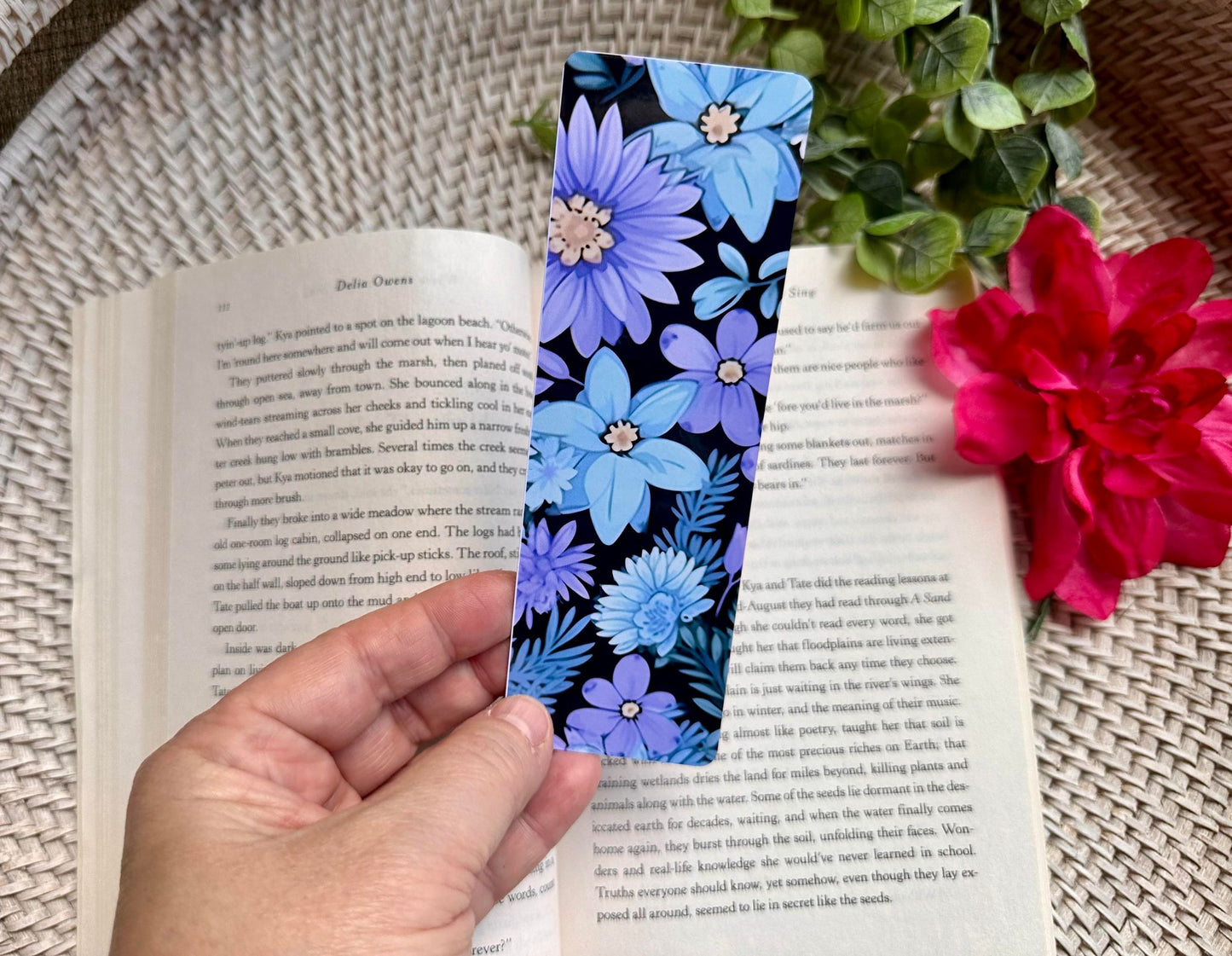 Blue & Purple Floral Bookmark