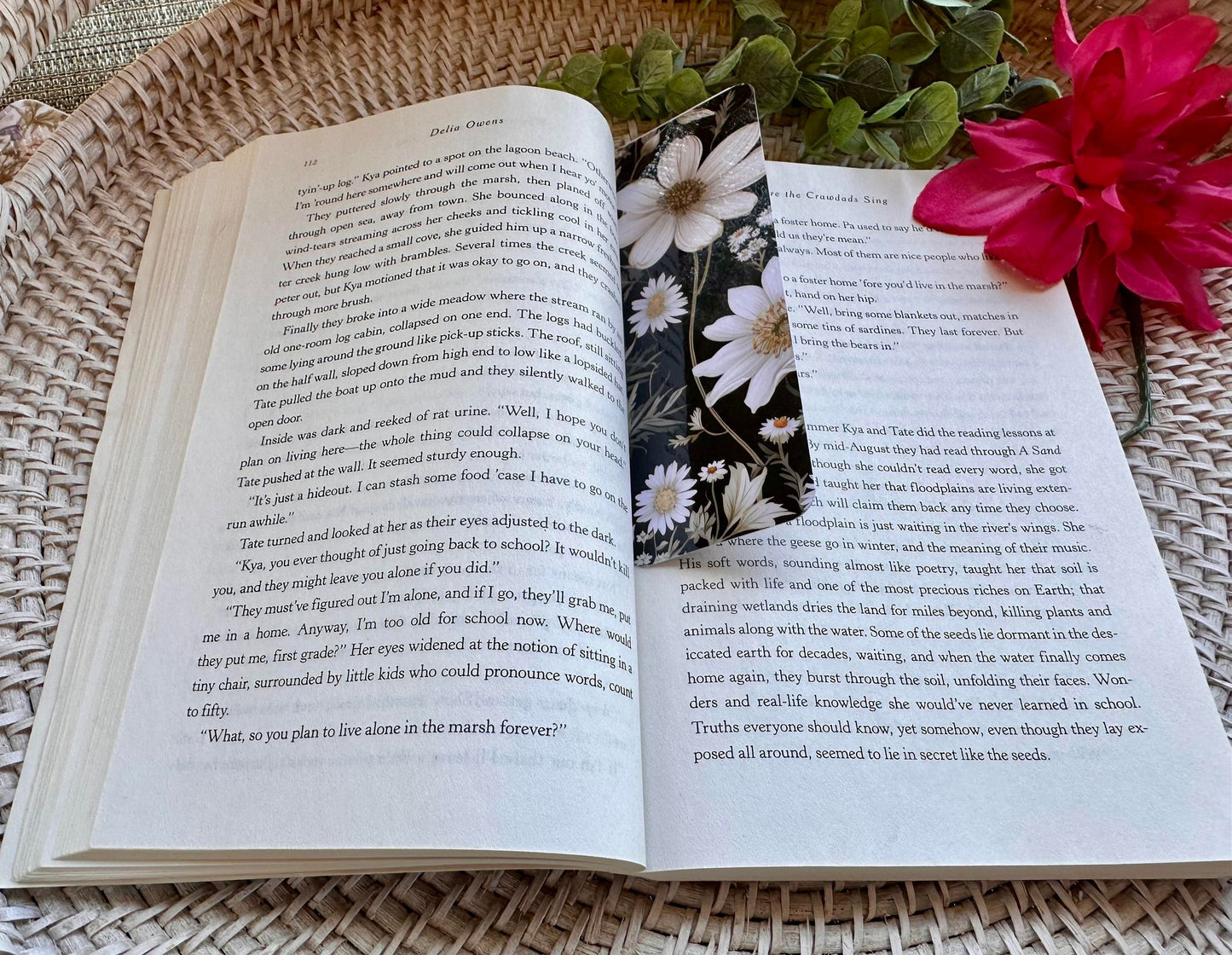 Black & White Floral Bookmark