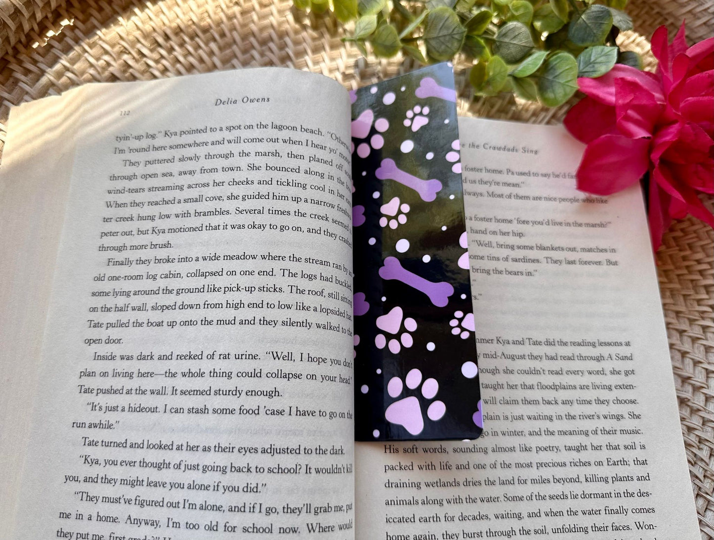 Purple Dog Bone & Pawprint Bookmark