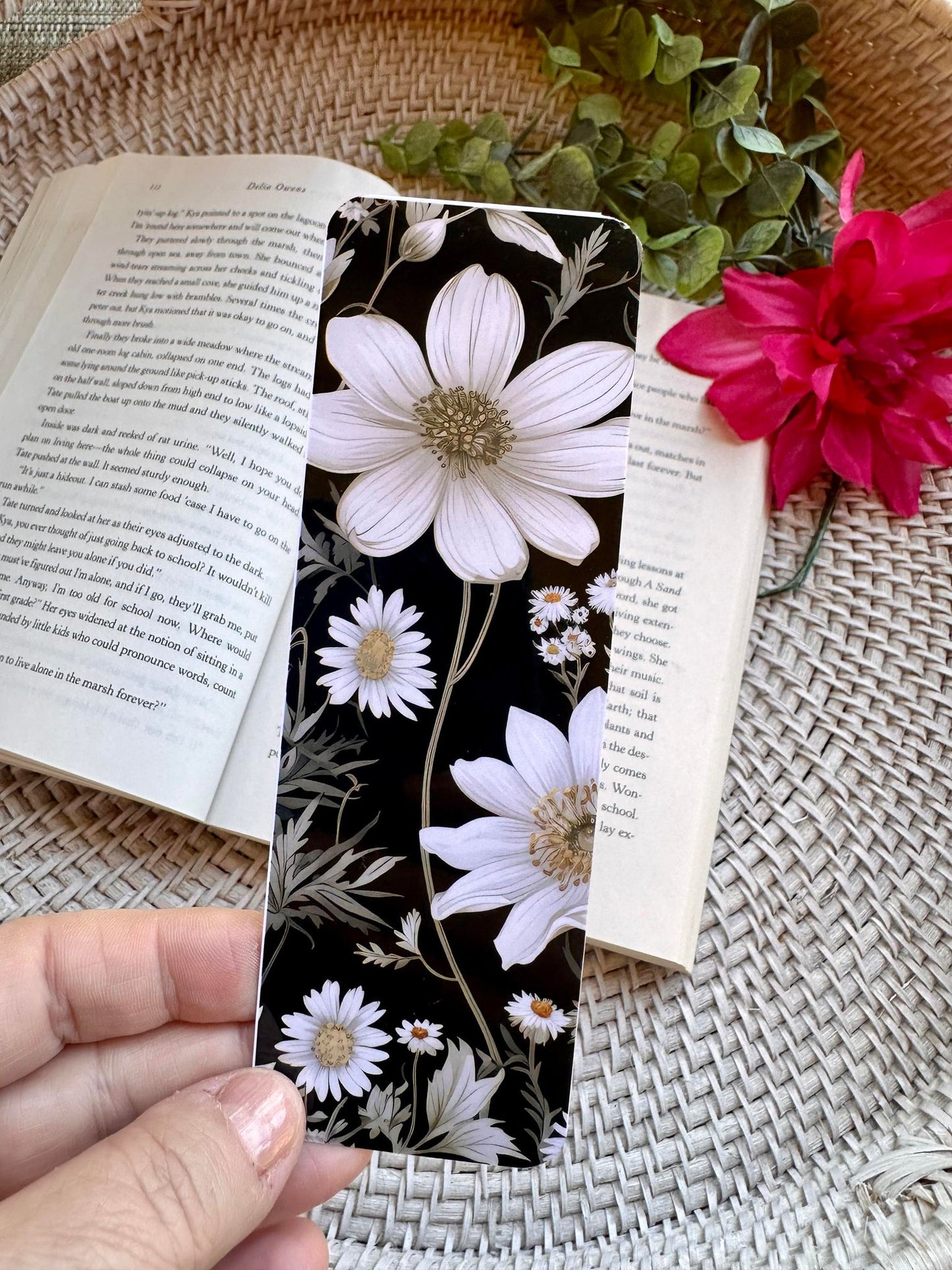 Black & White Floral Bookmark