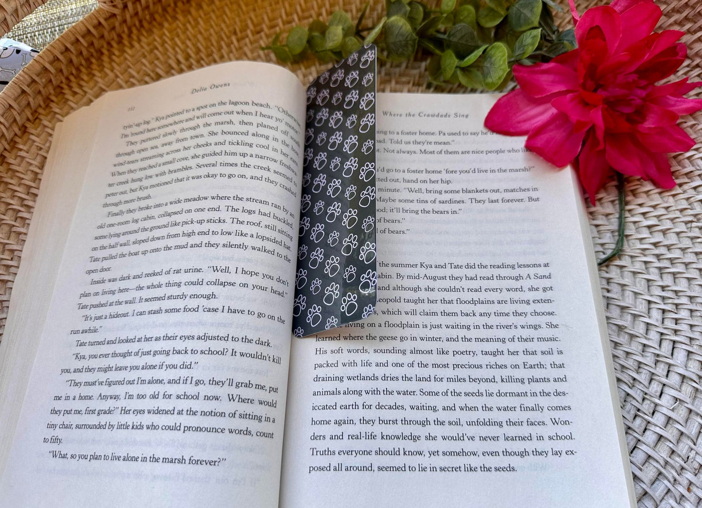 White Dog Paw Bookmark