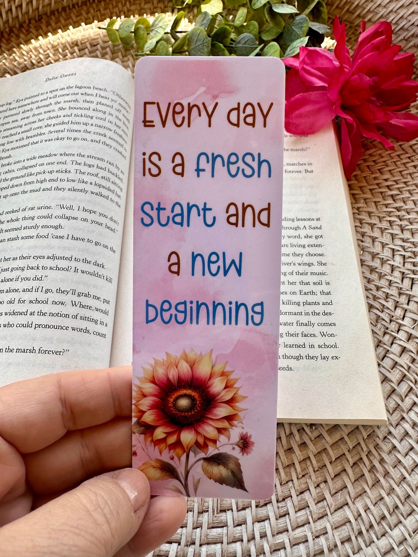 Fresh Start & Sunflower Bookmark