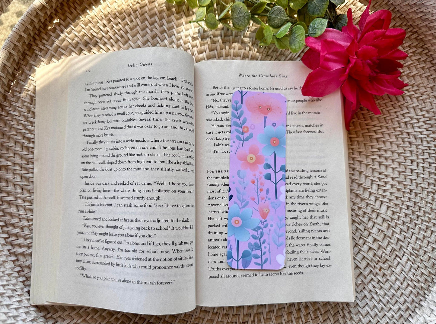 Pink & Blue Floral Bookmark