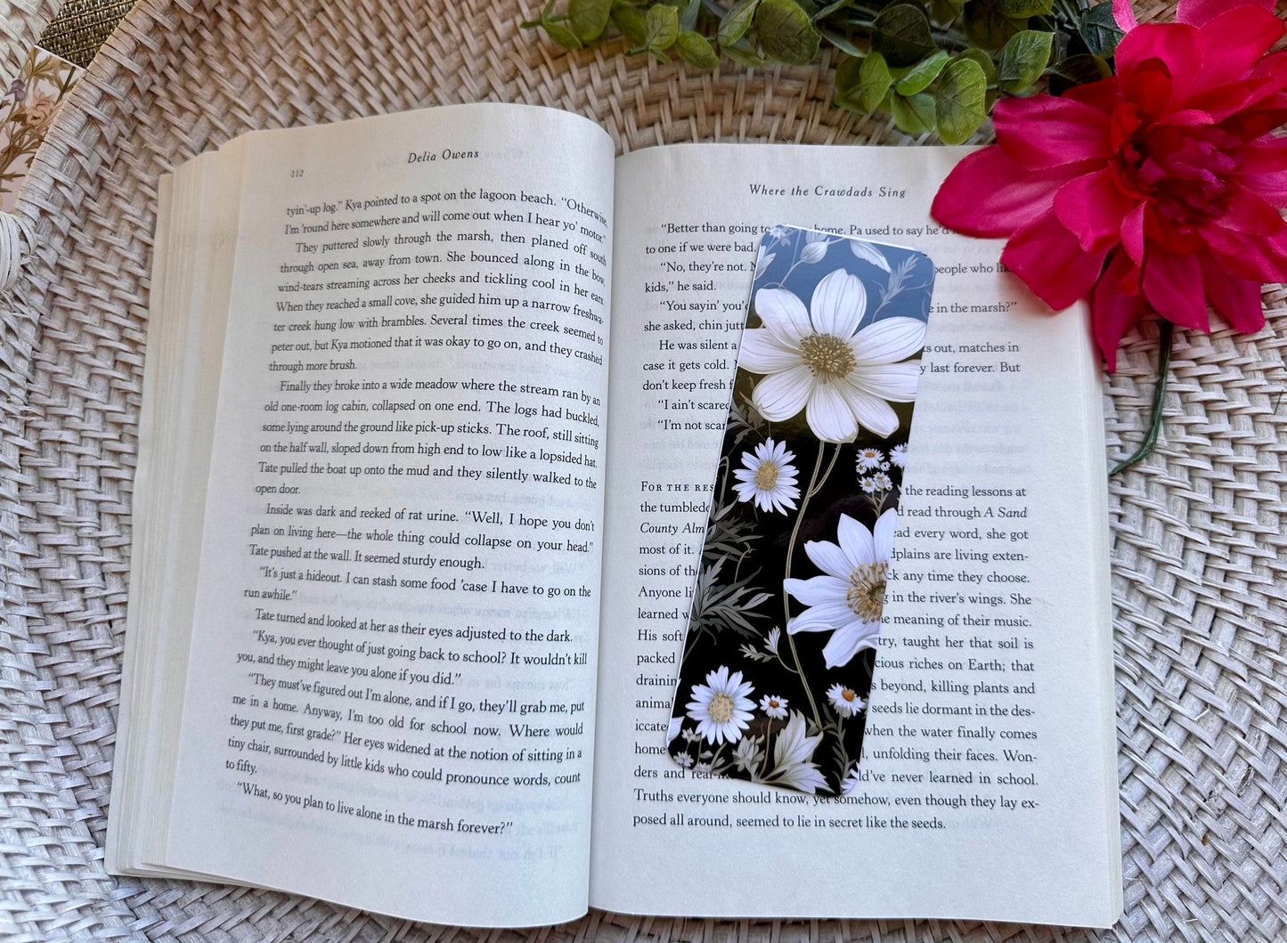 Black & White Floral Bookmark