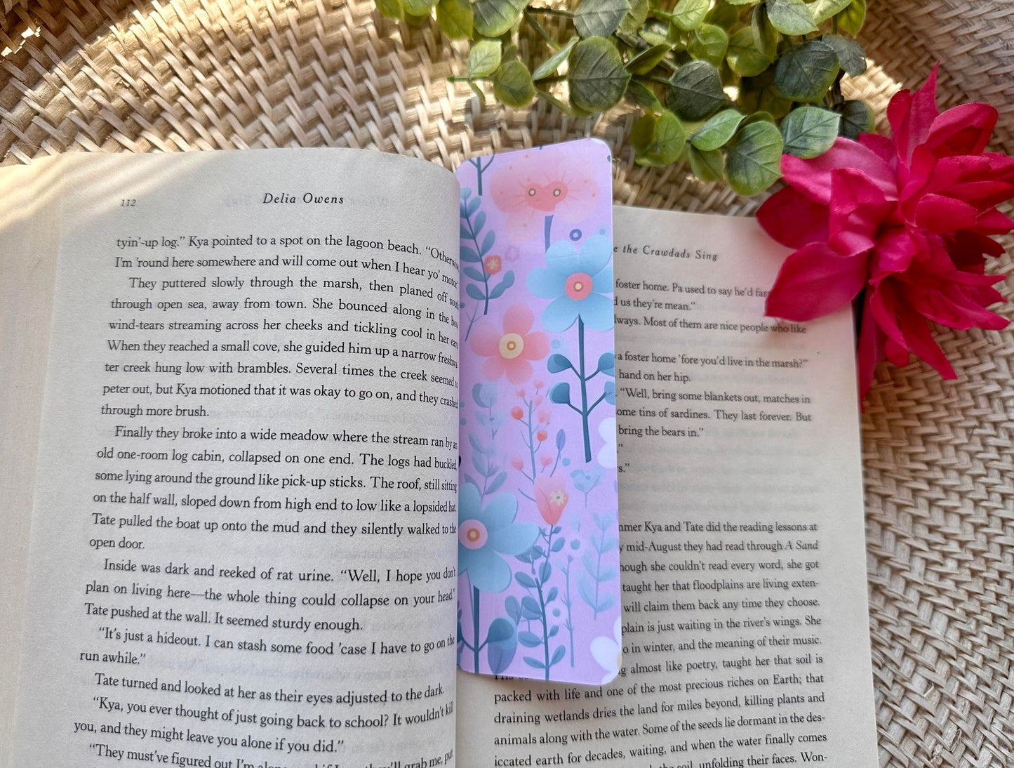 Pink & Blue Floral Bookmark