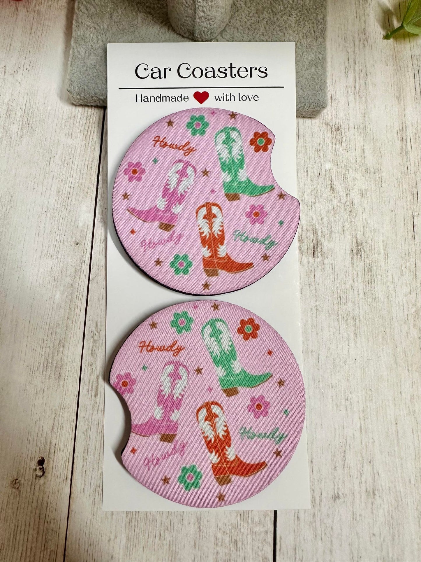 Pink Howdy Car Coaster