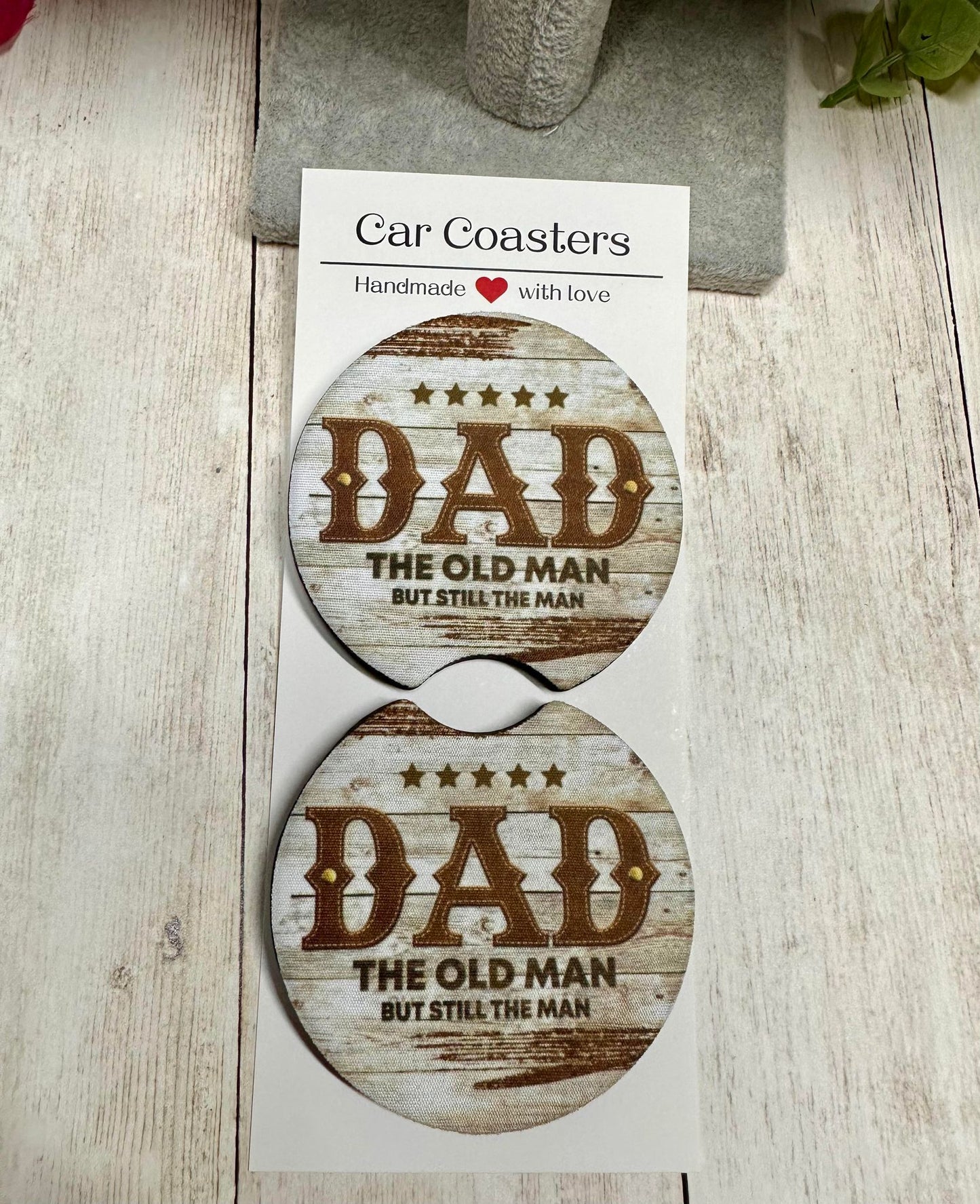 Rustic Dad Car Coaster