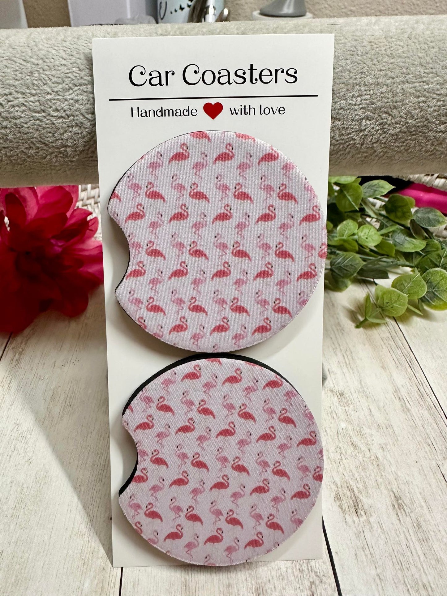 Pink Flamingo Car Coaster