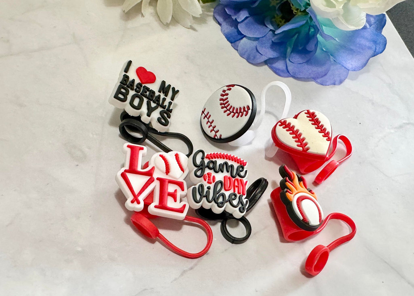 Baseball Straw Toppers (Larger)