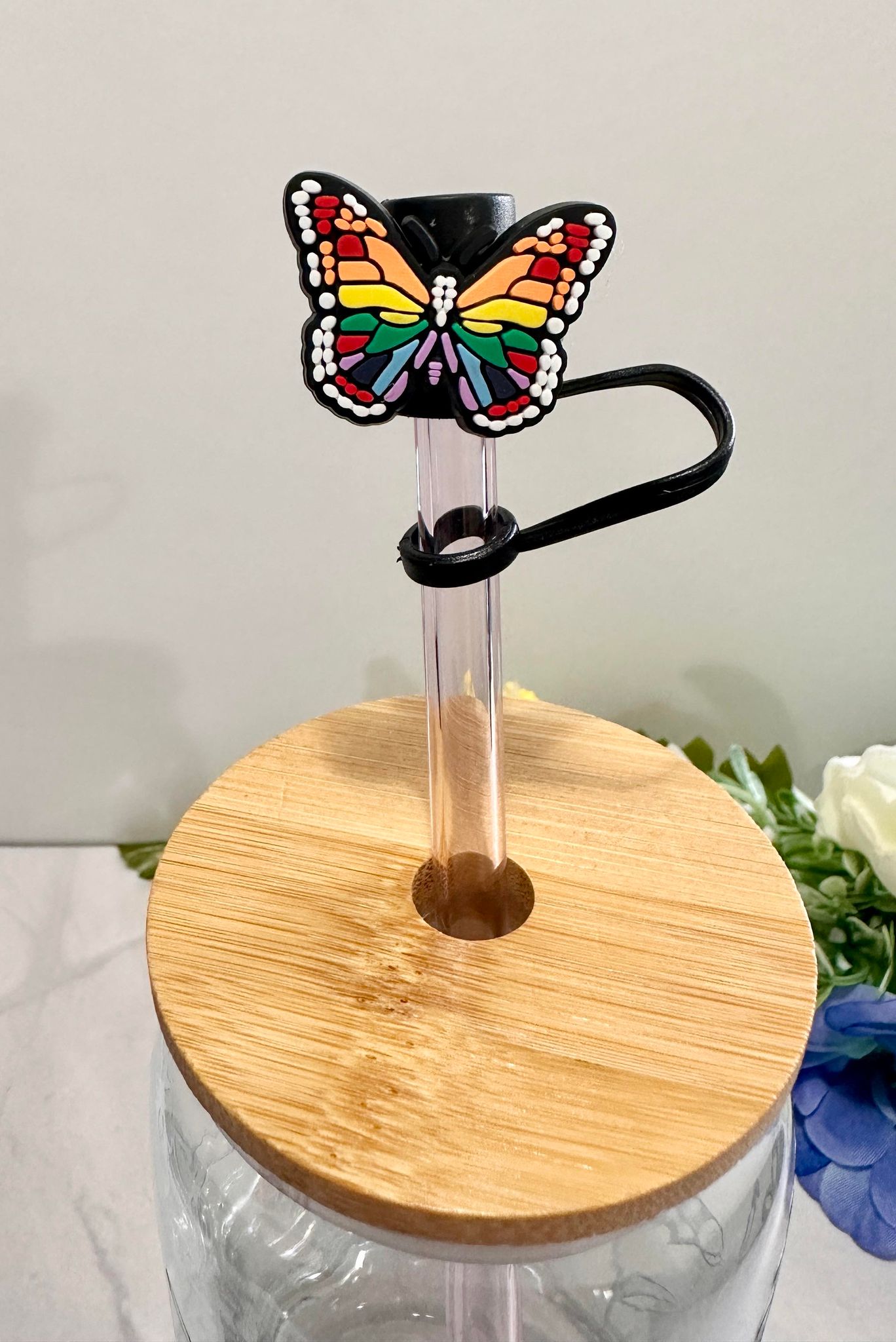 Sm Butterfly Straw Toppers (Larger)