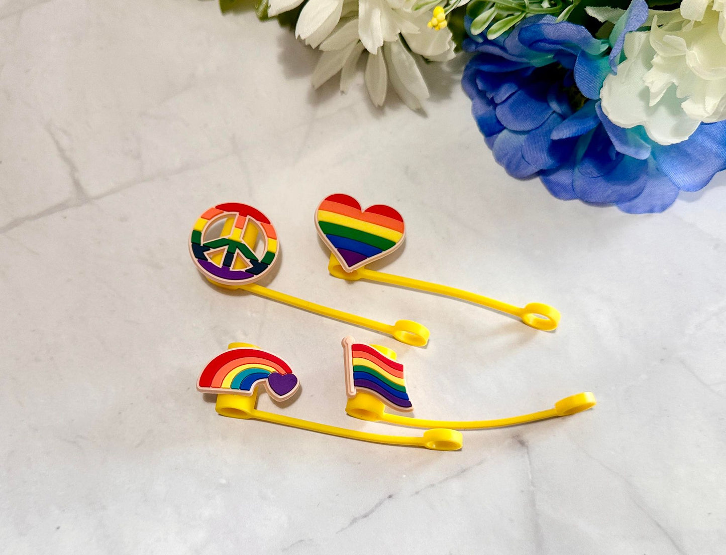 Rainbow Pride Straw Toppers