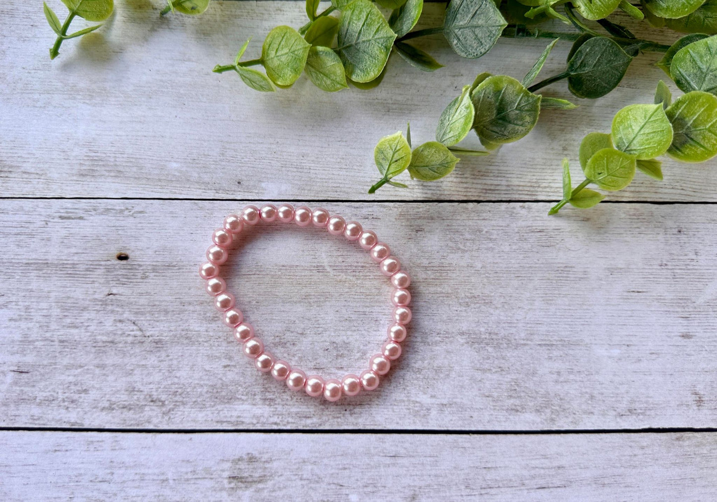 Light Pink Pearl Stretch Bracelet