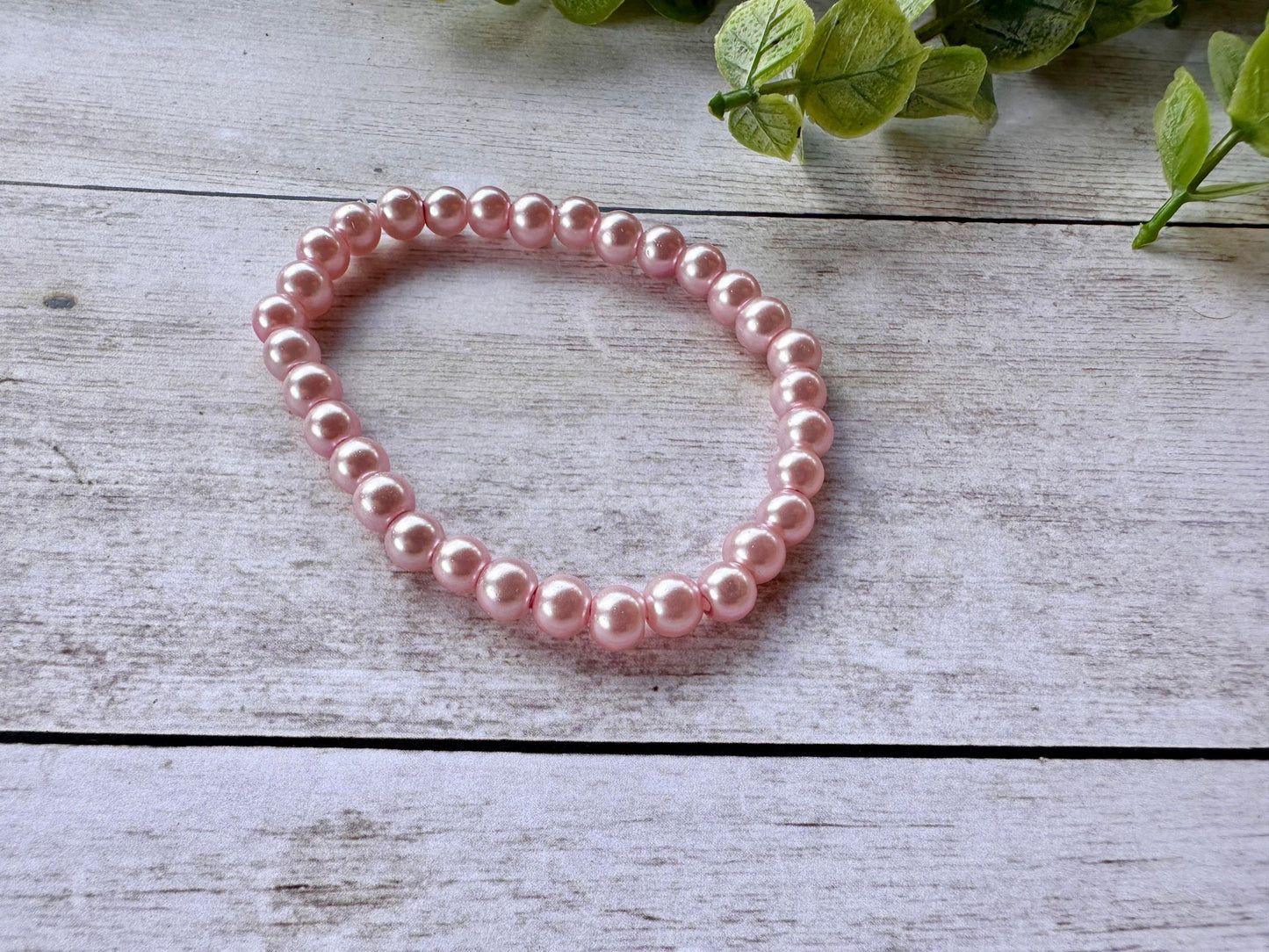 Light Pink Pearl Stretch Bracelet