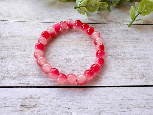 Magenta & Pink Opaque Stretch Bracelet