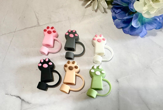 Paw Print Straw Toppers