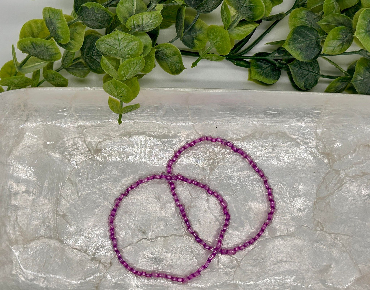 Light Purple Iridescent Seed Bead Bracelet