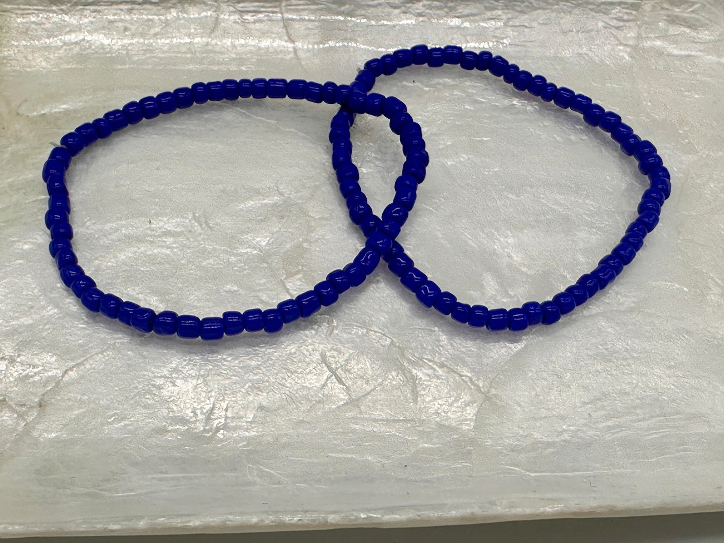 Royal Blue Seed Bead Stretch Bracelet