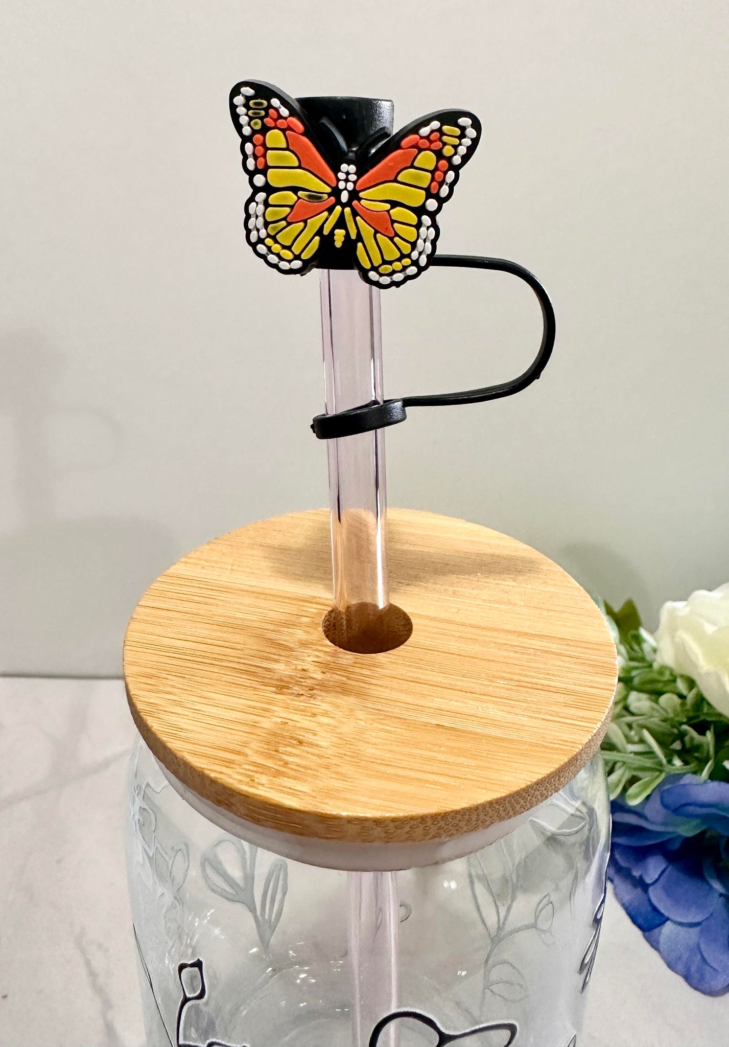 Sm Butterfly Straw Toppers (Larger)