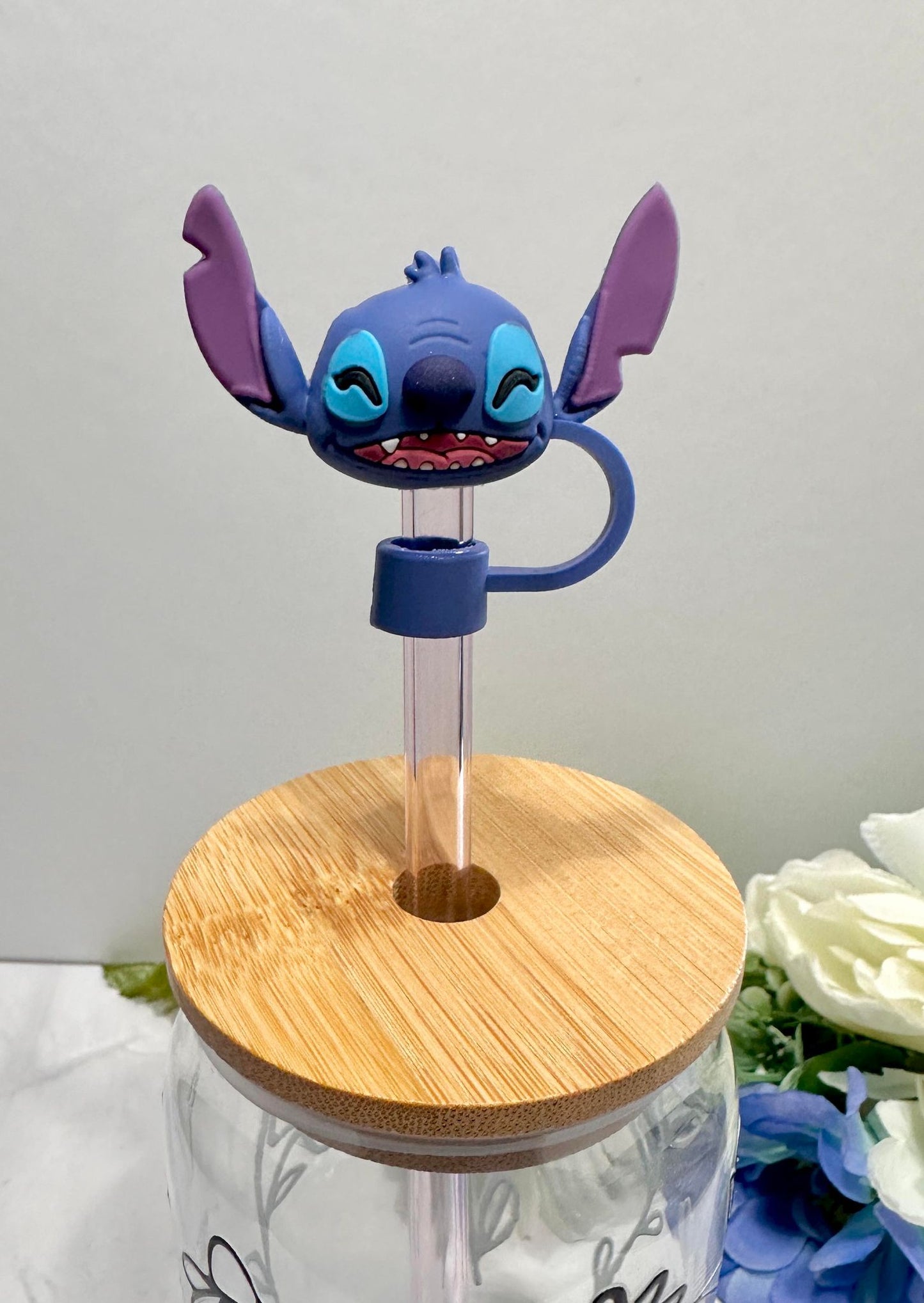 Blue Alien Character Straw Toppers (Larger)