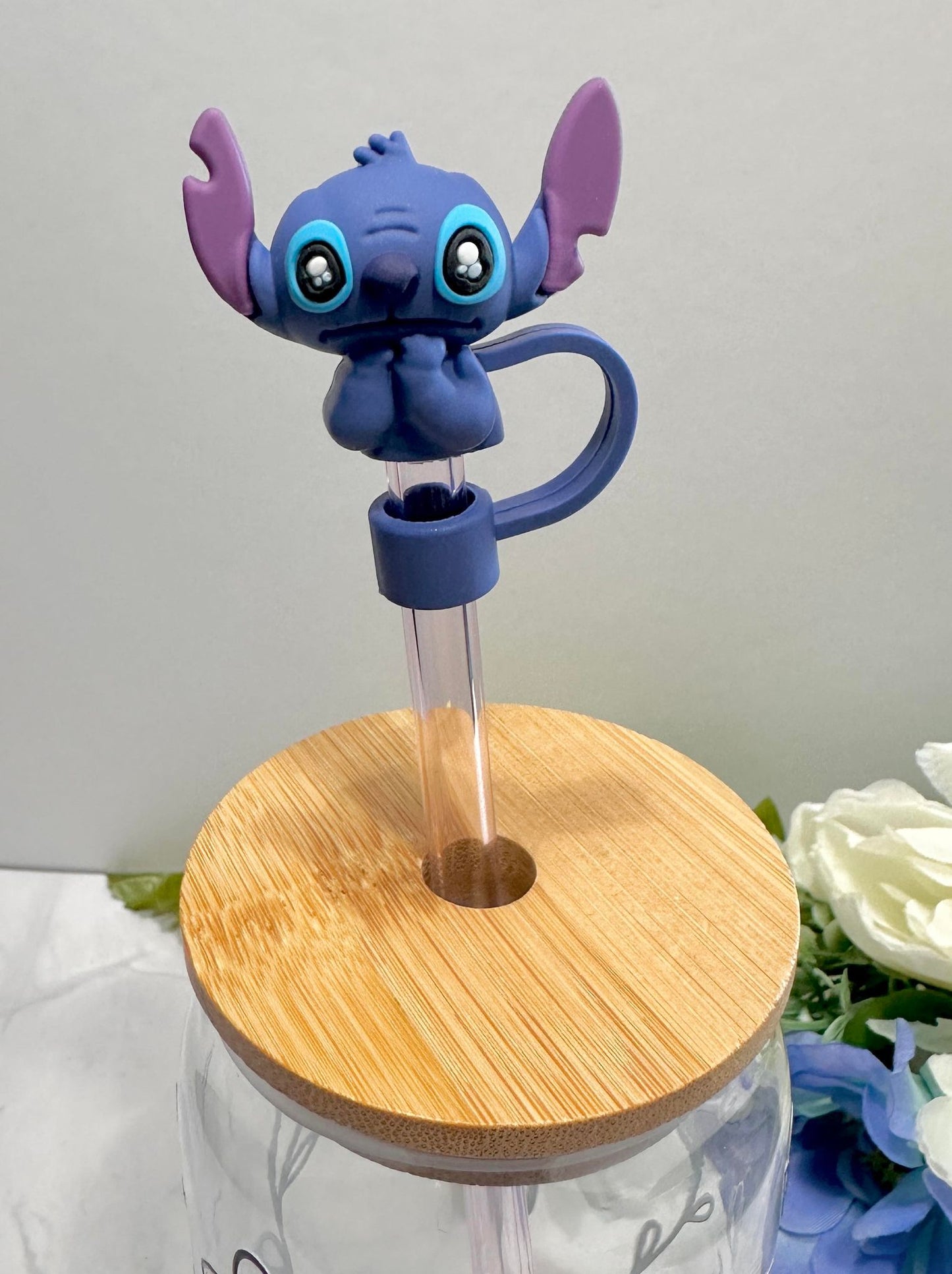 Blue Alien Character Straw Toppers (Larger)