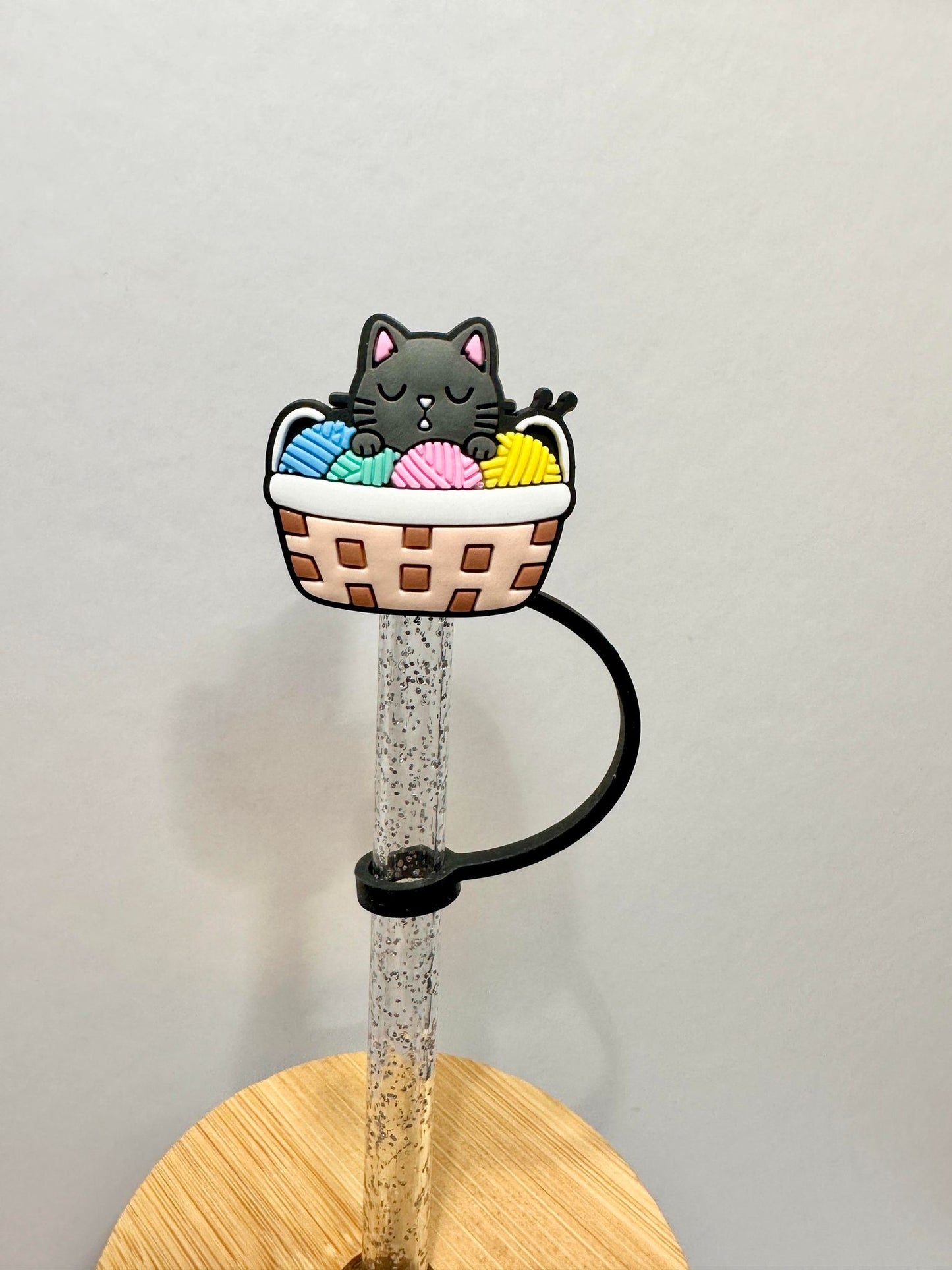 Cute Cat Straw Toppers