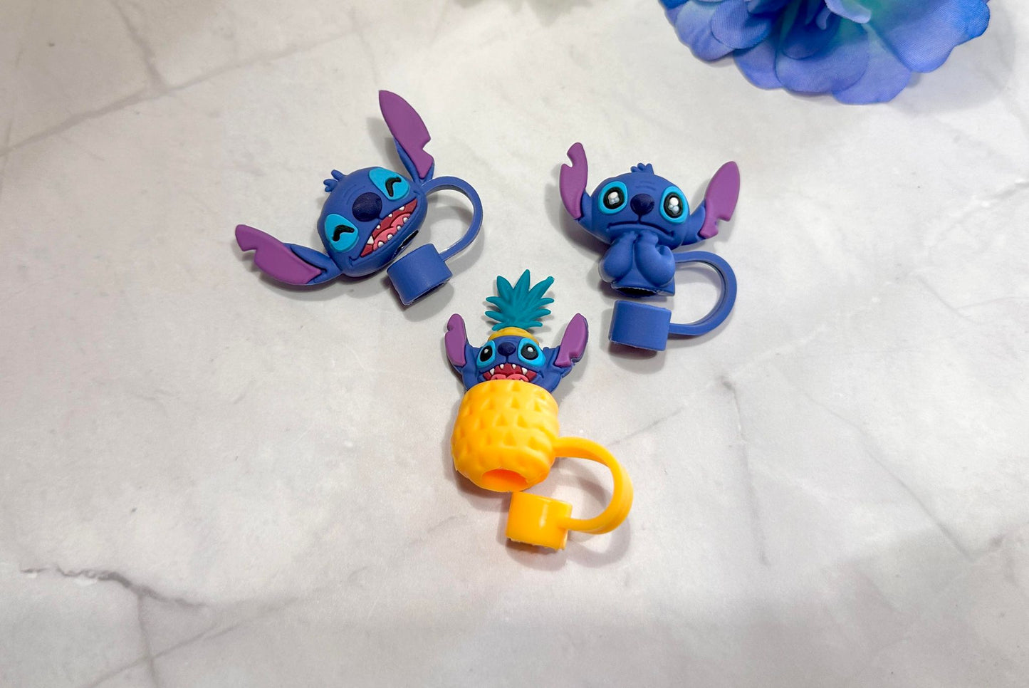 Blue Alien Character Straw Toppers (Larger)