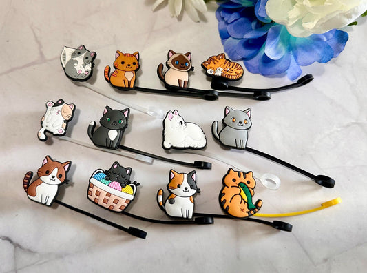 Cute Cat Straw Toppers